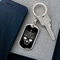 Calavera Mexican Sugar Skull 64 Keychain Stainless Steel or 18k Gold Dog Tag Keyring-Express Your Love Gifts