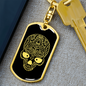 Calavera Mexican Sugar Skull 65 Keychain Stainless Steel or 18k Gold Dog Tag Keyring-Express Your Love Gifts