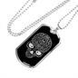 Calavera Mexican Sugar Skull 65 Necklace Stainless Steel or 18k Gold Dog Tag 24" Chain-Express Your Love Gifts