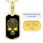 Calavera Mexican Sugar Skull 66 Keychain Stainless Steel or 18k Gold Dog Tag Keyring-Express Your Love Gifts