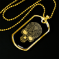 Calavera Mexican Sugar Skull 66 Necklace Stainless Steel or 18k Gold Dog Tag 24" Chain-Express Your Love Gifts