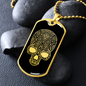 Calavera Mexican Sugar Skull 66 Necklace Stainless Steel or 18k Gold Dog Tag 24" Chain-Express Your Love Gifts