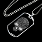 Calavera Mexican Sugar Skull 66 Necklace Stainless Steel or 18k Gold Dog Tag 24" Chain-Express Your Love Gifts