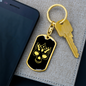 Calavera Mexican Sugar Skull 68 Keychain Stainless Steel or 18k Gold Dog Tag Keyring-Express Your Love Gifts