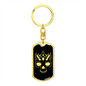 Calavera Mexican Sugar Skull 68 Keychain Stainless Steel or 18k Gold Dog Tag Keyring-Express Your Love Gifts