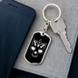 Calavera Mexican Sugar Skull 68 Keychain Stainless Steel or 18k Gold Dog Tag Keyring-Express Your Love Gifts