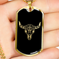 Calavera Mexican Sugar Skull 7 Necklace Stainless Steel or 18k Gold Dog Tag 24" Chain-Express Your Love Gifts