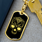 Calavera Mexican Sugar Skull 70 Keychain Stainless Steel or 18k Gold Dog Tag Keyring-Express Your Love Gifts