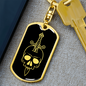 Calavera Mexican Sugar Skull 71 Keychain Stainless Steel or 18k Gold Dog Tag Keyring-Express Your Love Gifts