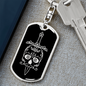 Calavera Mexican Sugar Skull 72 Keychain Stainless Steel or 18k Gold Dog Tag Keyring-Express Your Love Gifts