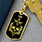 Calavera Mexican Sugar Skull 73 Keychain Stainless Steel or 18k Gold Dog Tag Keyring-Express Your Love Gifts