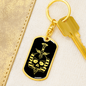 Calavera Mexican Sugar Skull 73 Keychain Stainless Steel or 18k Gold Dog Tag Keyring-Express Your Love Gifts