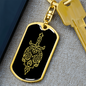 Calavera Mexican Sugar Skull 75 Keychain Stainless Steel or 18k Gold Dog Tag Keyring-Express Your Love Gifts