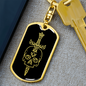 Calavera Mexican Sugar Skull 76 Keychain Stainless Steel or 18k Gold Dog Tag Keyring-Express Your Love Gifts