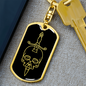 Calavera Mexican Sugar Skull 77 Keychain Stainless Steel or 18k Gold Dog Tag Keyring-Express Your Love Gifts