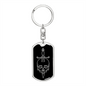 Calavera Mexican Sugar Skull 77 Keychain Stainless Steel or 18k Gold Dog Tag Keyring-Express Your Love Gifts