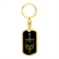 Calavera Mexican Sugar Skull 77 Keychain Stainless Steel or 18k Gold Dog Tag Keyring-Express Your Love Gifts
