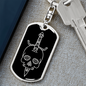 Calavera Mexican Sugar Skull 78 Keychain Stainless Steel or 18k Gold Dog Tag Keyring-Express Your Love Gifts