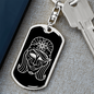Calavera Mexican Sugar Skull 8 Keychain Stainless Steel or 18k Gold Dog Tag Keyring-Express Your Love Gifts