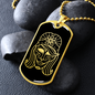 Calavera Mexican Sugar Skull 8 Necklace Stainless Steel or 18k Gold Dog Tag 24" Chain-Express Your Love Gifts