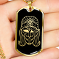 Calavera Mexican Sugar Skull 8 Necklace Stainless Steel or 18k Gold Dog Tag 24" Chain-Express Your Love Gifts