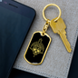 Calavera Mexican Sugar Skull 80 Keychain Stainless Steel or 18k Gold Dog Tag Keyring-Express Your Love Gifts