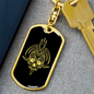 Calavera Mexican Sugar Skull 80 Keychain Stainless Steel or 18k Gold Dog Tag Keyring-Express Your Love Gifts
