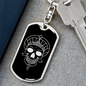 Calavera Mexican Sugar Skull 82 Keychain Stainless Steel or 18k Gold Dog Tag Keyring-Express Your Love Gifts