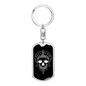 Calavera Mexican Sugar Skull 82 Keychain Stainless Steel or 18k Gold Dog Tag Keyring-Express Your Love Gifts