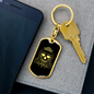 Calavera Mexican Sugar Skull 89 Keychain Stainless Steel or 18k Gold Dog Tag Keyring-Express Your Love Gifts