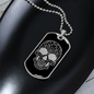 Calavera Mexican Sugar Skull 9 Necklace Stainless Steel or 18k Gold Dog Tag 24" Chain-Express Your Love Gifts