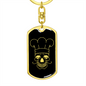 Calavera Mexican Sugar Skull 92 Keychain Stainless Steel or 18k Gold Dog Tag Keyring-Express Your Love Gifts