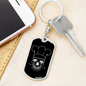 Calavera Mexican Sugar Skull 92 Keychain Stainless Steel or 18k Gold Dog Tag Keyring-Express Your Love Gifts