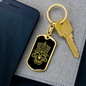 Calavera Mexican Sugar Skull 94 Keychain Stainless Steel or 18k Gold Dog Tag Keyring-Express Your Love Gifts