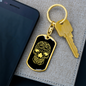Calavera Mexican Sugar Skull 97 Keychain Stainless Steel or 18k Gold Dog Tag Keyring-Express Your Love Gifts