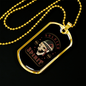 Calavera Mexican Sugar Skull Biker Soldier Spirit Necklace Stainless Steel or 18k Gold Dog Tag 24" Chain-Express Your Love Gifts