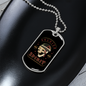 Calavera Mexican Sugar Skull Biker Soldier Spirit Necklace Stainless Steel or 18k Gold Dog Tag 24" Chain-Express Your Love Gifts