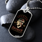 Calavera Mexican Sugar Skull Biker Soldier Spirit Necklace Stainless Steel or 18k Gold Dog Tag 24" Chain-Express Your Love Gifts