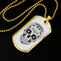 Calavera Mexican Sugar Skull Necklace Stainless Steel or 18k Gold Dog Tag 24" Chain-Express Your Love Gifts