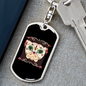 Calavera Mexican Sugar Skull Pug Keychain Stainless Steel or 18k Gold Dog Tag Keyring-Express Your Love Gifts