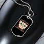 Calavera Mexican Sugar Skull Pug Necklace Stainless Steel or 18k Gold Dog Tag 24" Chain-Express Your Love Gifts
