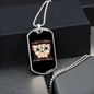 Calavera Mexican Sugar Skull Pug Necklace Stainless Steel or 18k Gold Dog Tag 24" Chain-Express Your Love Gifts
