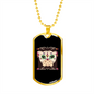 Calavera Mexican Sugar Skull Pug Necklace Stainless Steel or 18k Gold Dog Tag 24" Chain-Express Your Love Gifts