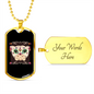Calavera Mexican Sugar Skull Pug Necklace Stainless Steel or 18k Gold Dog Tag 24" Chain-Express Your Love Gifts