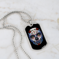 Calavera Mexican Sugar Skull Red Flower Necklace Stainless Steel or 18k Gold Dog Tag 24" Chain-Express Your Love Gifts