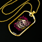 Calavera Mexican Sugar Traditional Skull Flowers Necklace Stainless Steel or 18k Gold Dog Tag 24" Chain-Express Your Love Gifts