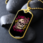 Calavera Mexican Sugar Traditional Skull Flowers Necklace Stainless Steel or 18k Gold Dog Tag 24" Chain-Express Your Love Gifts