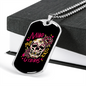 Calavera Mexican Sugar Traditional Skull Flowers Necklace Stainless Steel or 18k Gold Dog Tag 24" Chain-Express Your Love Gifts