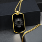 Calavera Mexican Sugar White Skull Necklace Stainless Steel or 18k Gold Dog Tag 24" Chain-Express Your Love Gifts