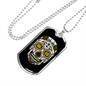 Calavera Mexican Sugar White Yellow Skull Necklace Stainless Steel or 18k Gold Dog Tag 24" Chain-Express Your Love Gifts